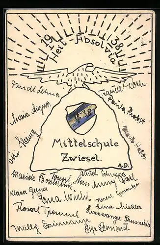 AK Zwiesel, Absolvia der Mittelschule mit Wappen