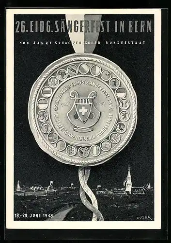 Künstler-AK Wyler: Bern, 26. Eidg. Sängerfest 1948