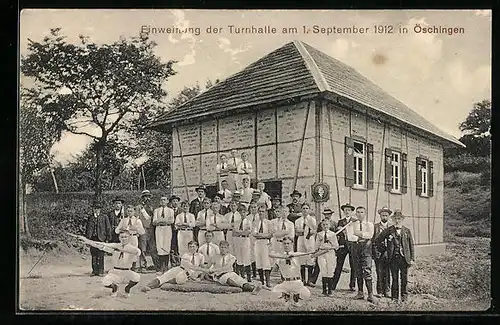 AK Öschingen, Einweihung der Turnhalle am 1. September 1912