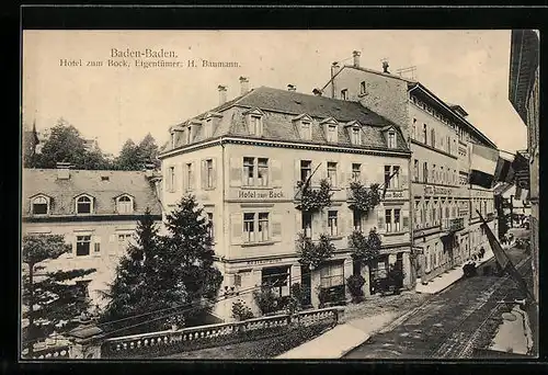 AK Baden-Baden, Hotel zum Bock von H. Baumann