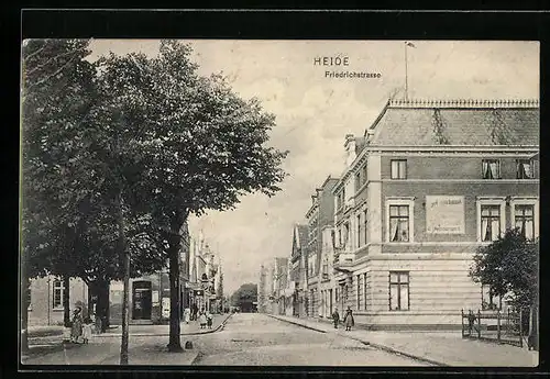 AK Heide, Friedrichstrasse mit Geschäften