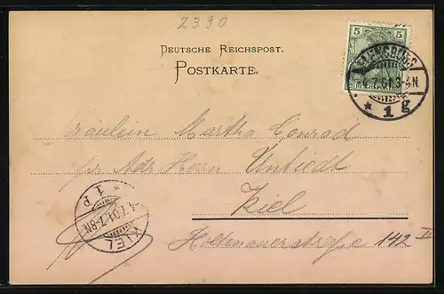 AK Flensburg, Norderstrasse mit Hauswandwerbung J. H. Beckmann`s Küchen-Artikel