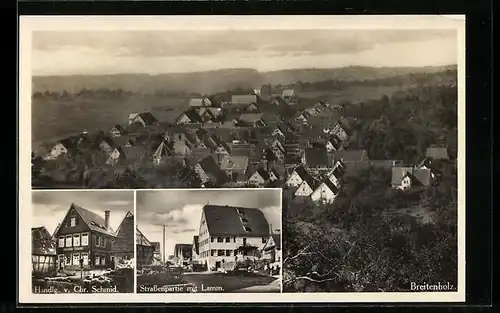 AK Breitenholz, Ortsansicht, Handlung Schmid, Strassenpartie mit Gasthaus Lamm