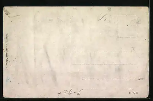 AK Banz-Hausen, Bergrutsch 1911, verschüttete Nebengebäude der Porzellanfabrik