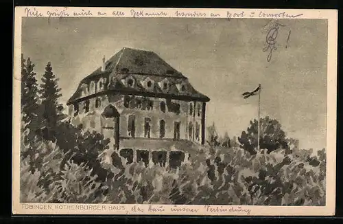 Künstler-AK Tübingen, Verbindungshaus Rothenburger Haus