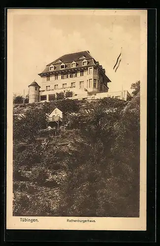 AK Tübingen, Blick zum Verbindungshaus Rothenburgerhaus