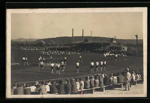 AK Tübingen, 450jähriges Jubiläum der Universität 1927, Turn- und Sportplatz währen der Einweihung