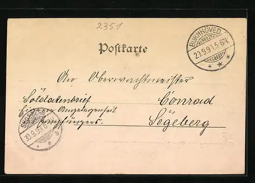 AK Bornhöved, 750-Jahr-Feier der Kirche 1899, Ortspartie mit Suhrs Gasthof, Schmuck-Bogen und Kirche