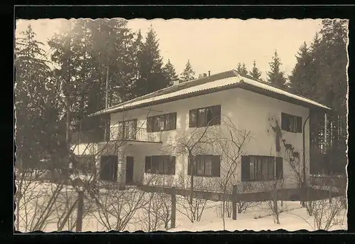 Foto-AK München-Harlaching, Haus in der Willroiderstrasse 5 im Winter 1938