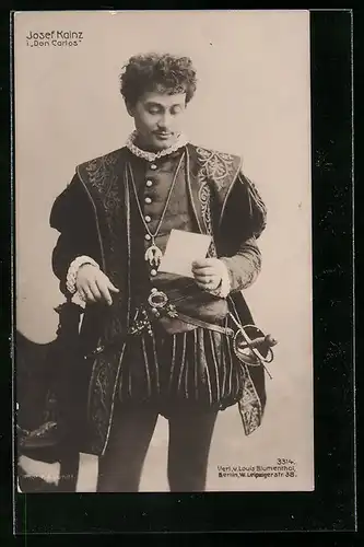 AK Schauspieler Josef Kainz im Kostüm