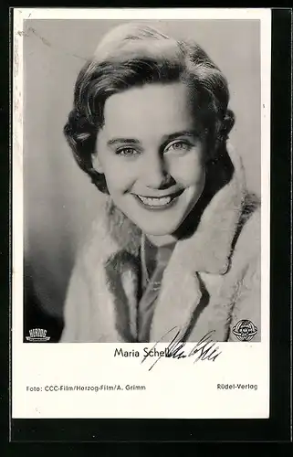 AK Schauspielerin Maria Schell mit bezauberndem Lächeln