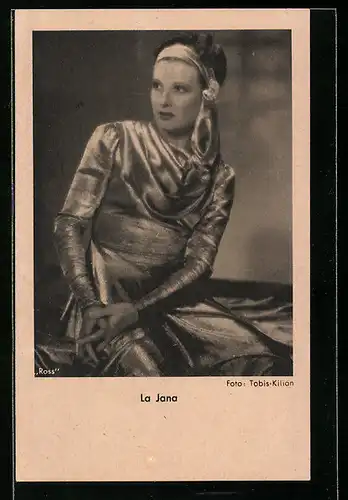 AK Schauspielerin La Jana im Abendkleid