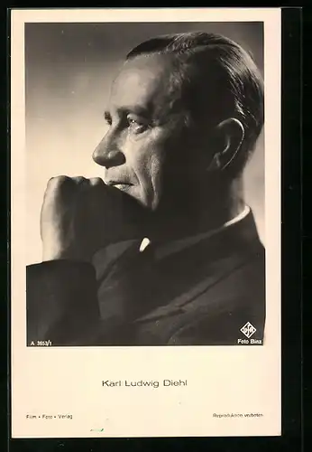 AK Schauspieler Karl Ludwig Diehl, Seitenprofil