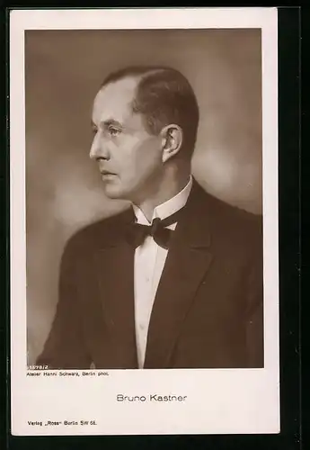 AK Schauspieler Bruno Kastner, Seitenprofil