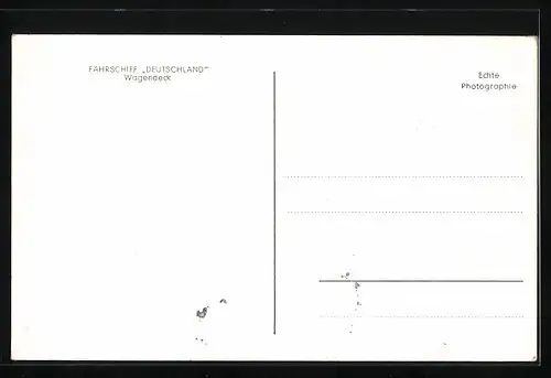 AK Fährschiff Deutschland, Wagendeck