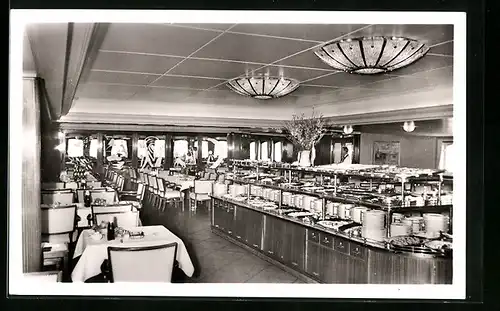 AK Fährschiff Deutschland, Restaurant mit Kaltem Buffet