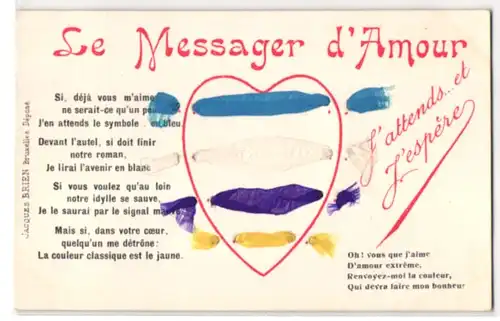 AK Le Massager d`Amour, Bedeutung verschiedener Farben in der Liebe