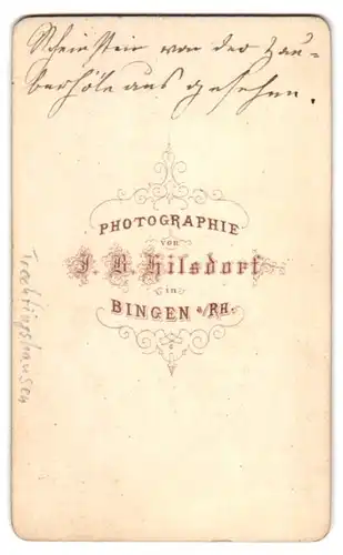 Fotografie J. B. Hilsdorf, Bingen am Rh., Ansicht Trechtingshausen, Blick auf die Ruine Rheinstein