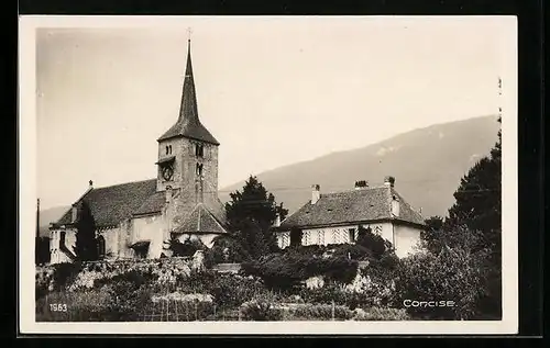 AK Concise, Ortspartie mit Kirche