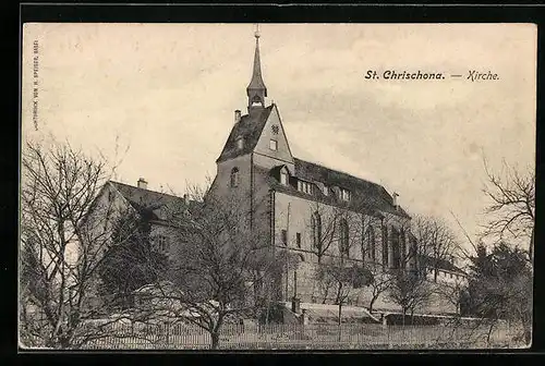 AK St. Chrischona, Blick auf die Kirche