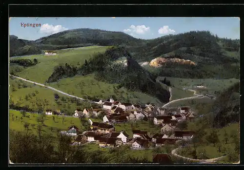 AK Eptingen, Ortsansicht aus der Vogelschau