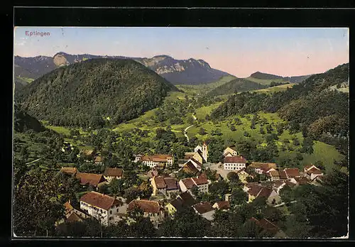 AK Eptingen, Ortspartie aus der Vogelschau