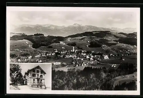 AK Grub bei Heiden, Ortsansicht, Gasthaus u. Pension Fünfländerblick