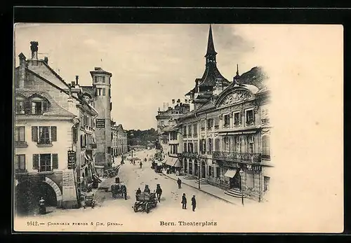 AK Bern, Strassenpartie am Theaterplatz