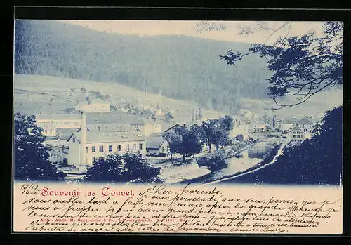 AK Couvet, Ortspartie mit Fluss