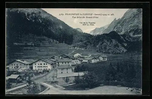 AK Pralognan-la-Vanoise, Vue prise du Grand-Hotel