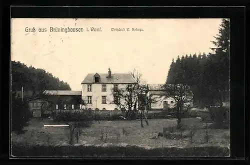 AK Brüninghausen i. Westf., Gasthaus W. Hohage, Gebäudeansicht