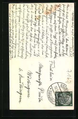 AK Gschwend, Strassenpartie mit Kirche