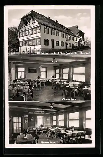 AK Oberndorf a. N., Gasthaus Lehenhof Ernst Schanz, Strassen- und Innenansichten