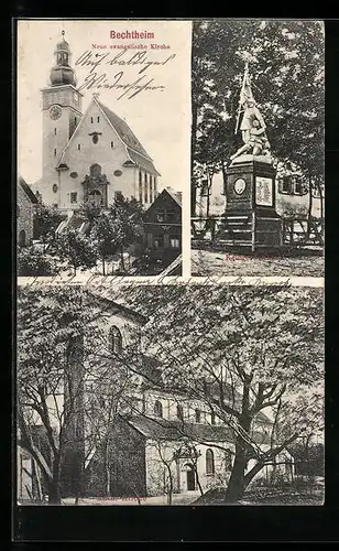 AK Bechtheim, Kirchen und Kriegerdenkmal