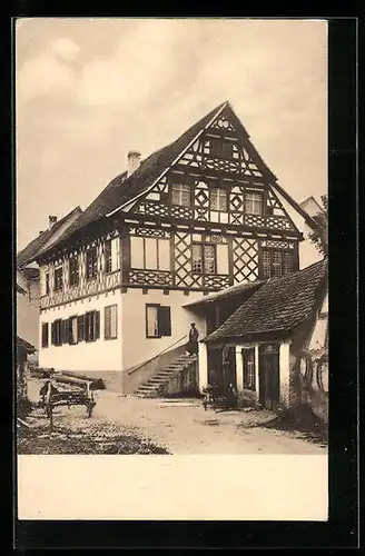 Foto-AK Hofen, Holländerhaus mit Strasse