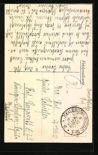 AK Heilbronn, Kriegsverwundeten-Heim mit Patienten, Gartenansicht