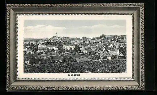 Präge-AK Bonndorf, Teilansicht, Passepartout