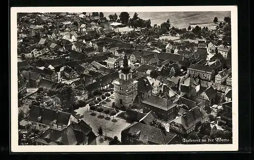 AK Tiefenort an der Werra, Teilansicht mit Kirche