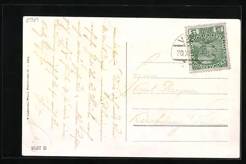 AK Vöslau, Neustädterstrasse mit Kirche