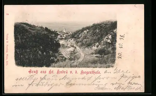 AK St. Andrä, Ortspartie mit Strassenpartie v. d. Hagenthale