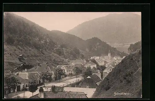 AK Schottwien, Strassenpartie mit Kirche