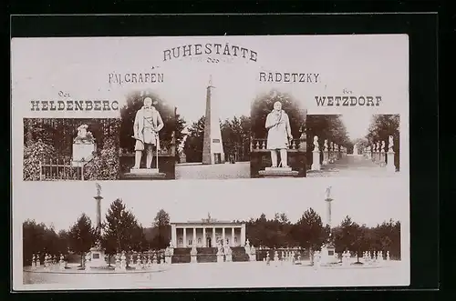 AK Wetzdorf, Grabmal des F. M. Grafen Radetzky am Heldenberg, Walhalla, Habsburgerallee