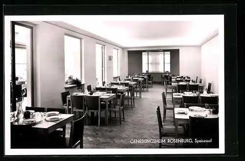AK Rosenburg, Genesungsheim, Speisesaal, Innenansicht