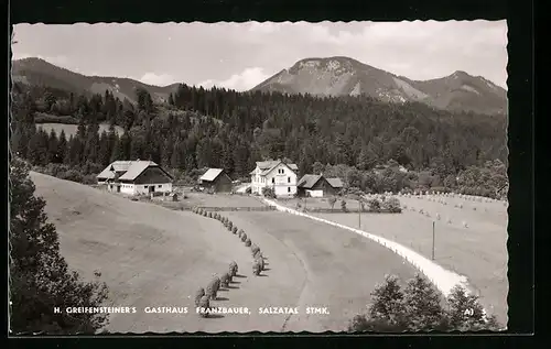 AK Franzbauer, Blick auf H. Greifensteiners Gasthaus
