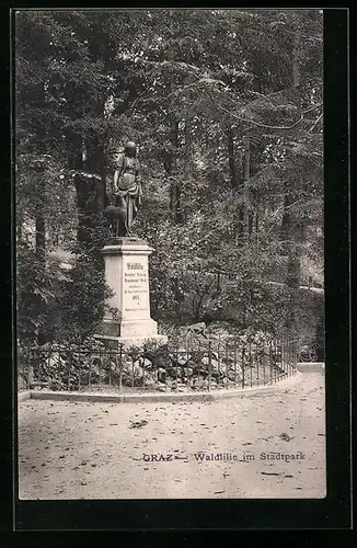 AK Graz, Waldlilie im Stadtpark