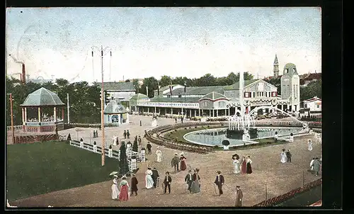 AK Zwickau, Ausstellung, Musikpavillon mit Hauptrestaurant