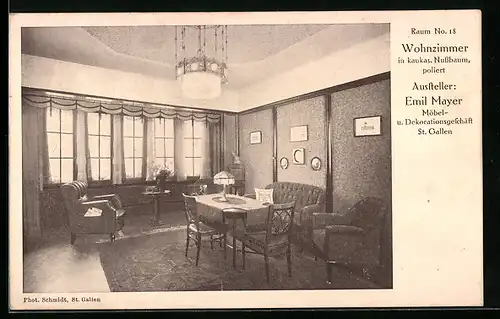 AK St. Gallen, Raumkunst-Ausstellung 1912, Wohnzimmer