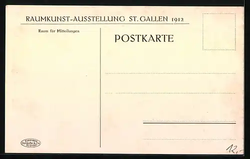 AK St. Gallen, Raumkunst-Ausstellung 1912, Wohnzimmer