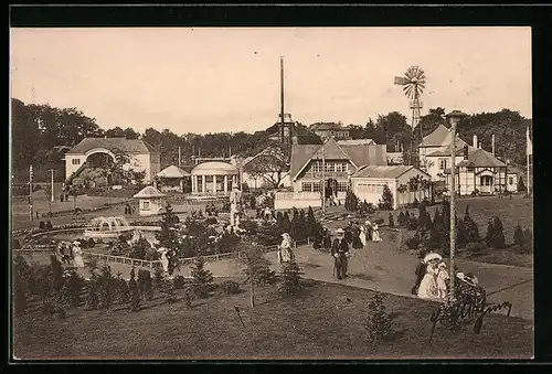 AK Freiberg, Erzgebirgs-Ausstellung 1912, Blick auf den Festplatz