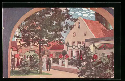 AK Dresden, Internationale Photographische Ausstellung 1909, Vergnügungseck